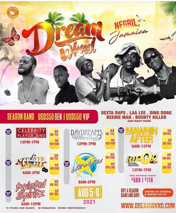 Calendar Of Events activities in and around the Lucea, Negril, and